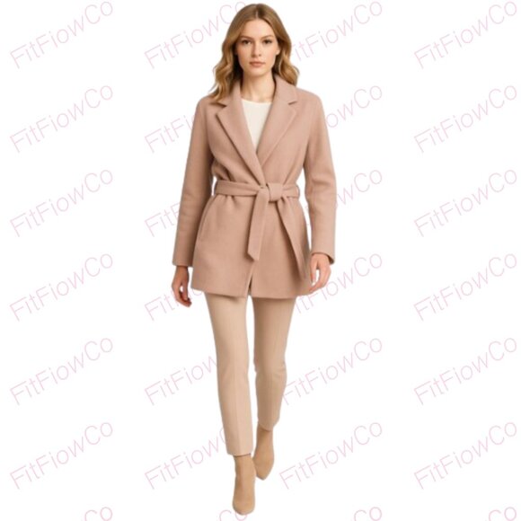 🌸 GAP Dusty Rose Belted Wool-Blend Coat XS - Picture 1 of 5